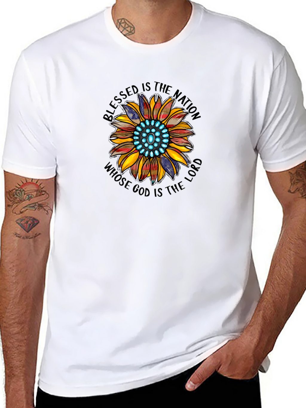 Blessed Nation Sunflower Graphic T-Shirt