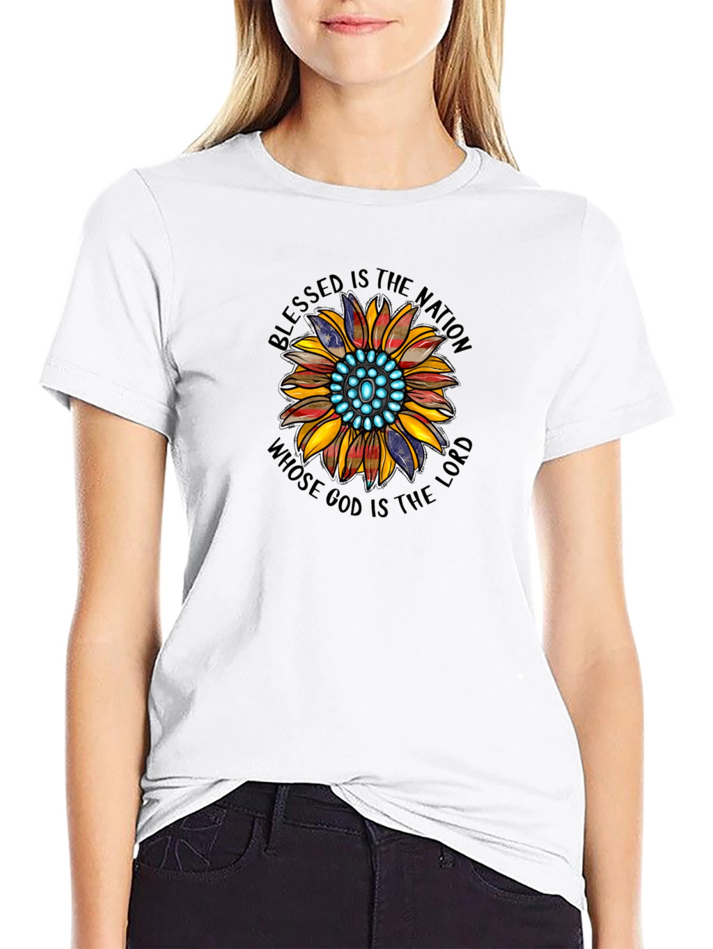 Blessed Nation Sunflower Graphic T-Shirt