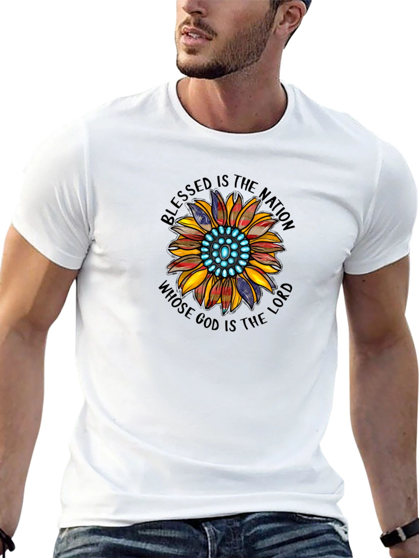 Blessed Nation Sunflower Graphic T-Shirt