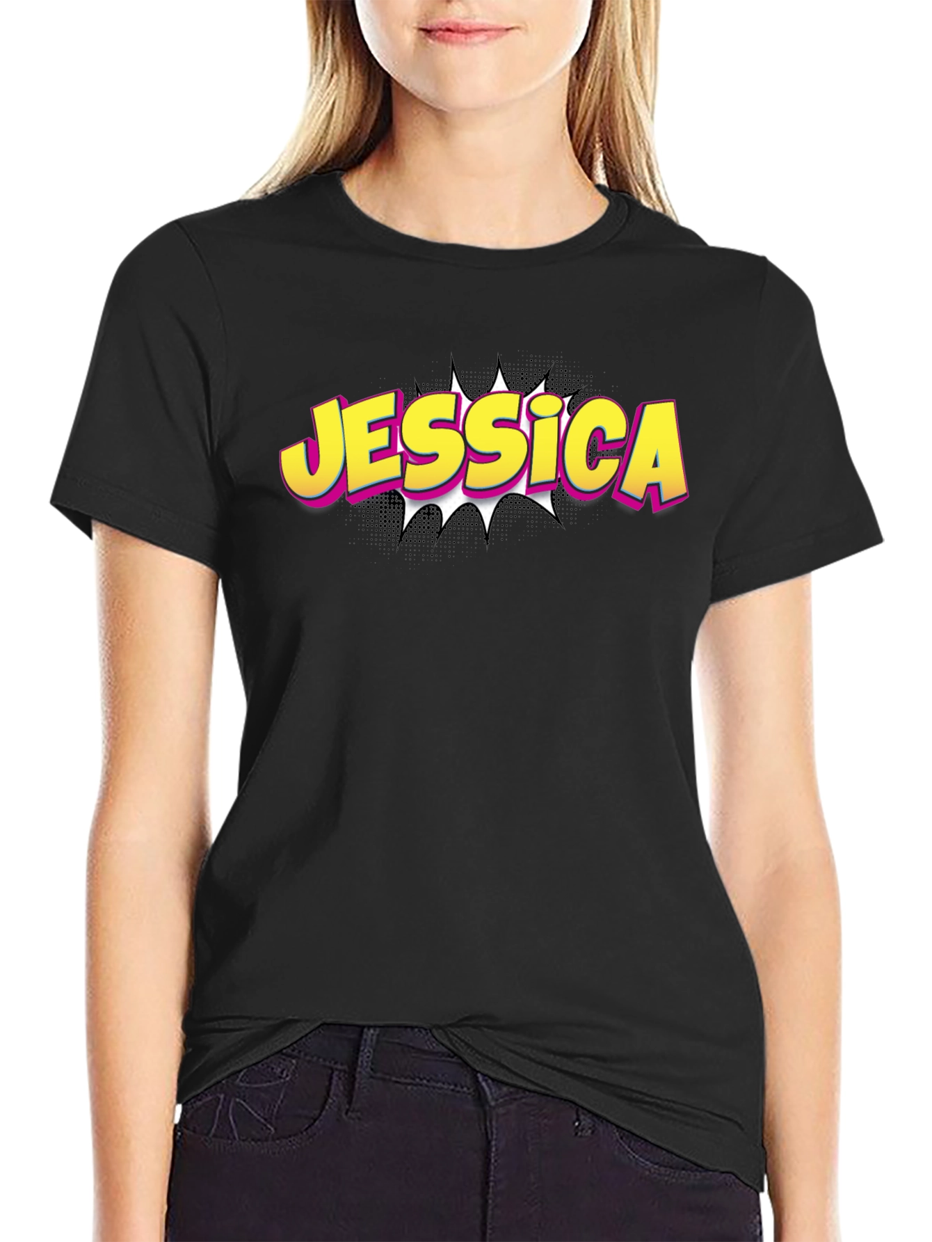 Jessica Comic Style Graphic T-Shirt