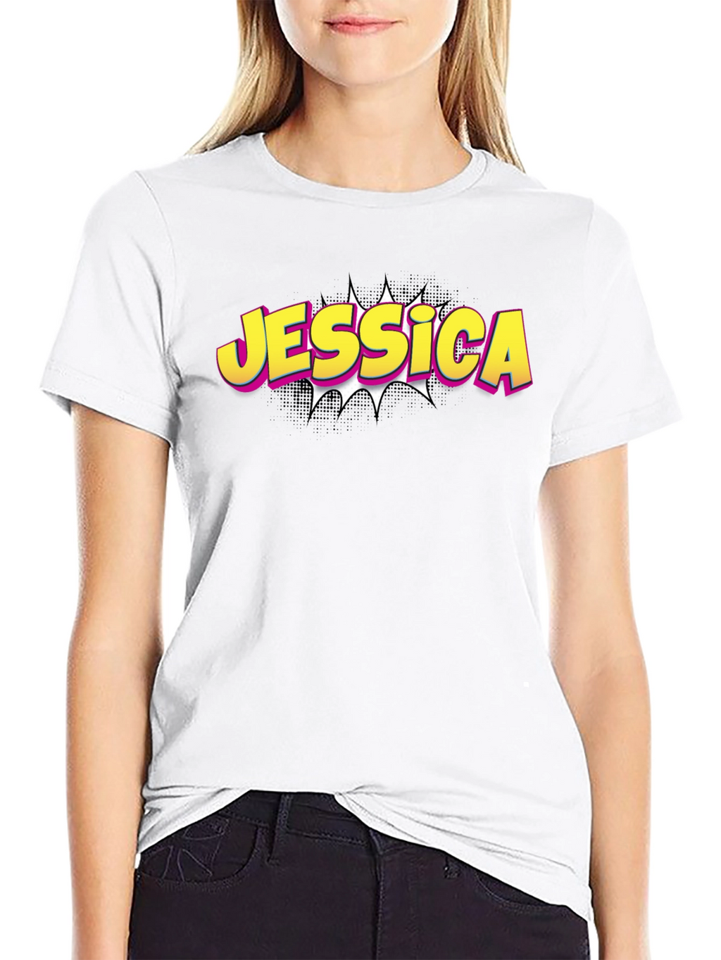 Jessica Comic Style Graphic T-Shirt