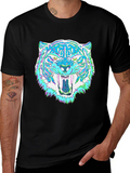 Psychedelic Tiger Graphic Tee - Mens Black T-Shirt
