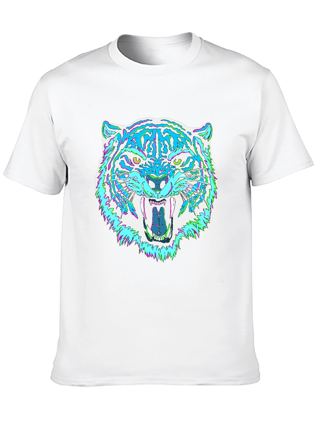 Psychedelic Tiger Graphic Tee - Mens Black T-Shirt
