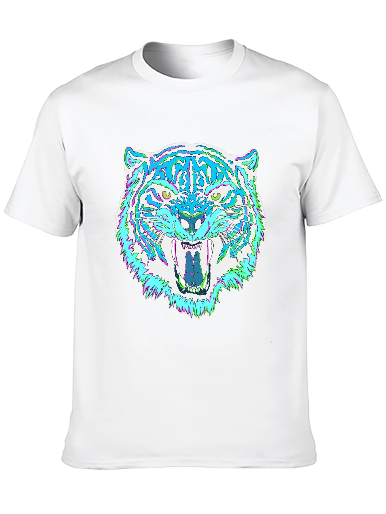 Psychedelic Tiger Graphic Tee - Mens Black T-Shirt