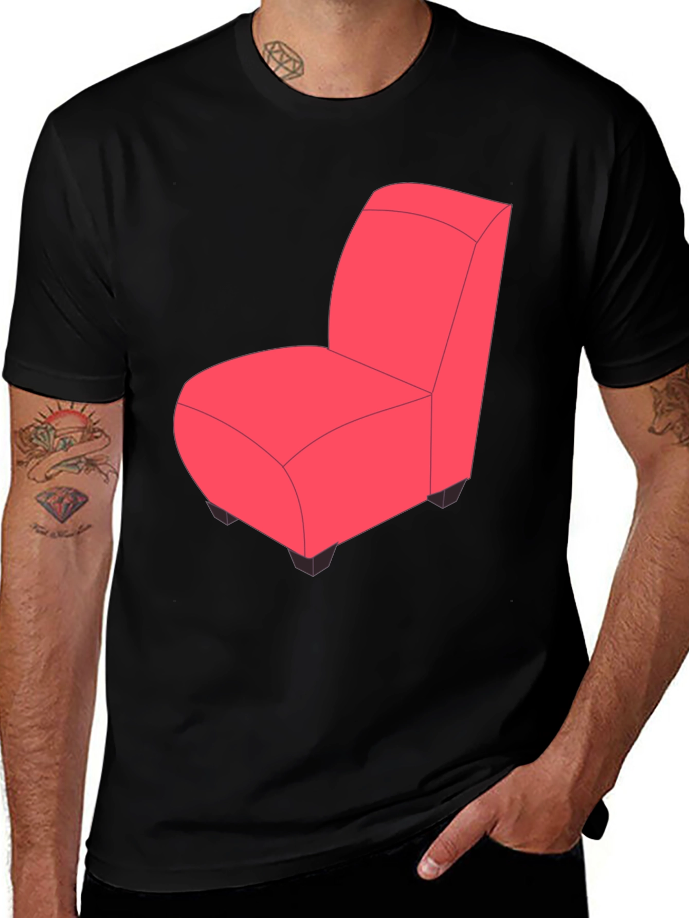 Novelty Chair Graphic Tee - Quirky Fun Style