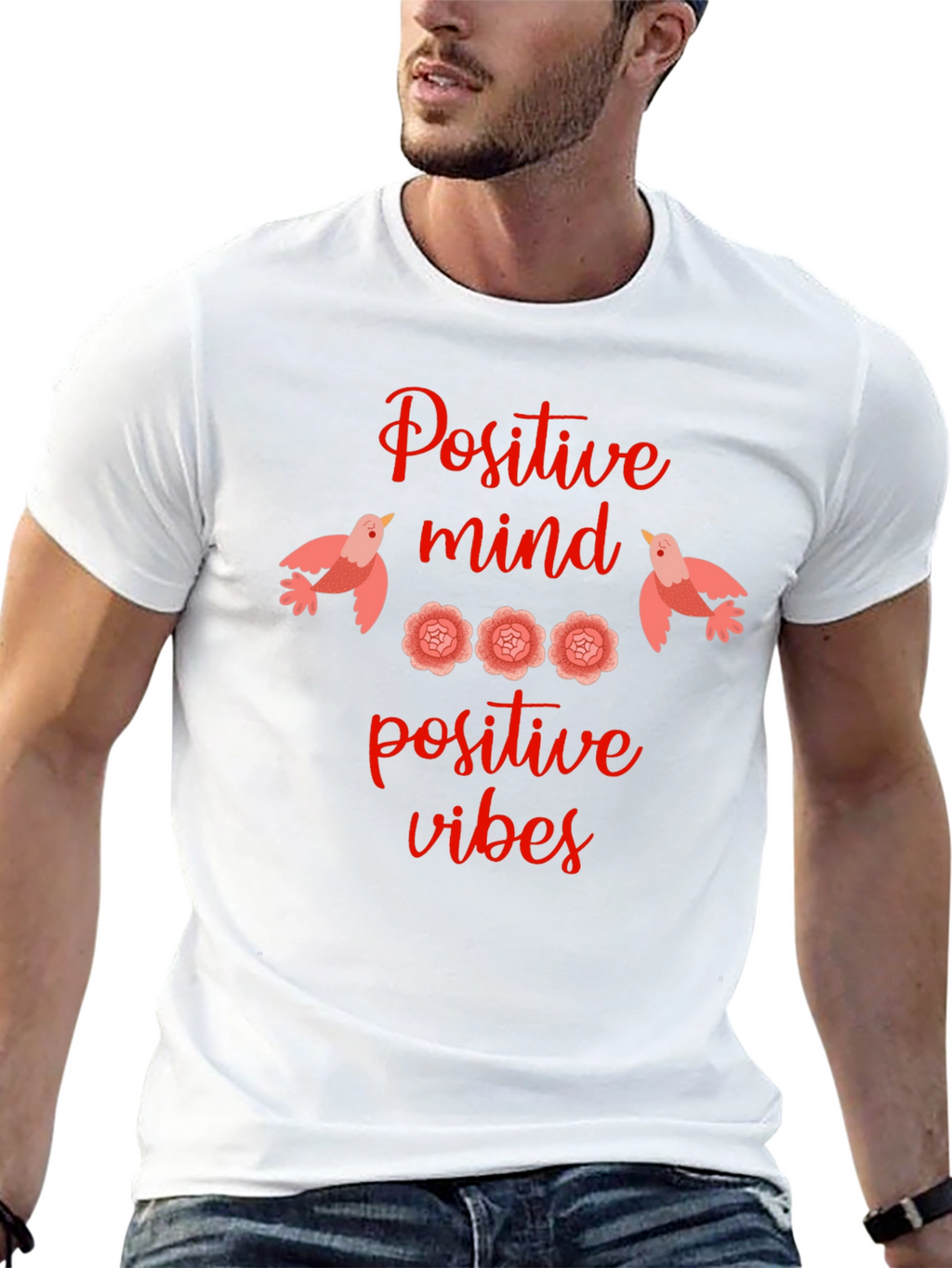 Positive Mind Vibes Graphic Tee - Black
