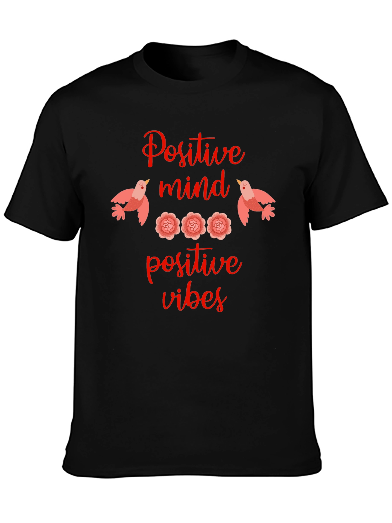 Positive Mind Vibes Graphic Tee - Black