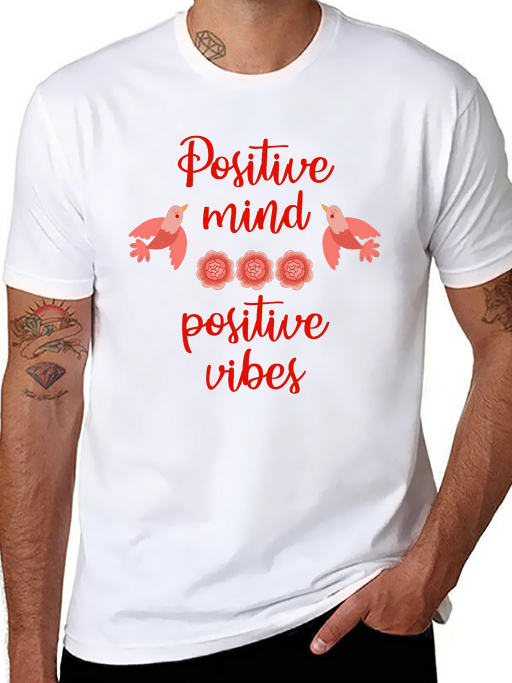 Positive Mind Vibes Graphic Tee - Black