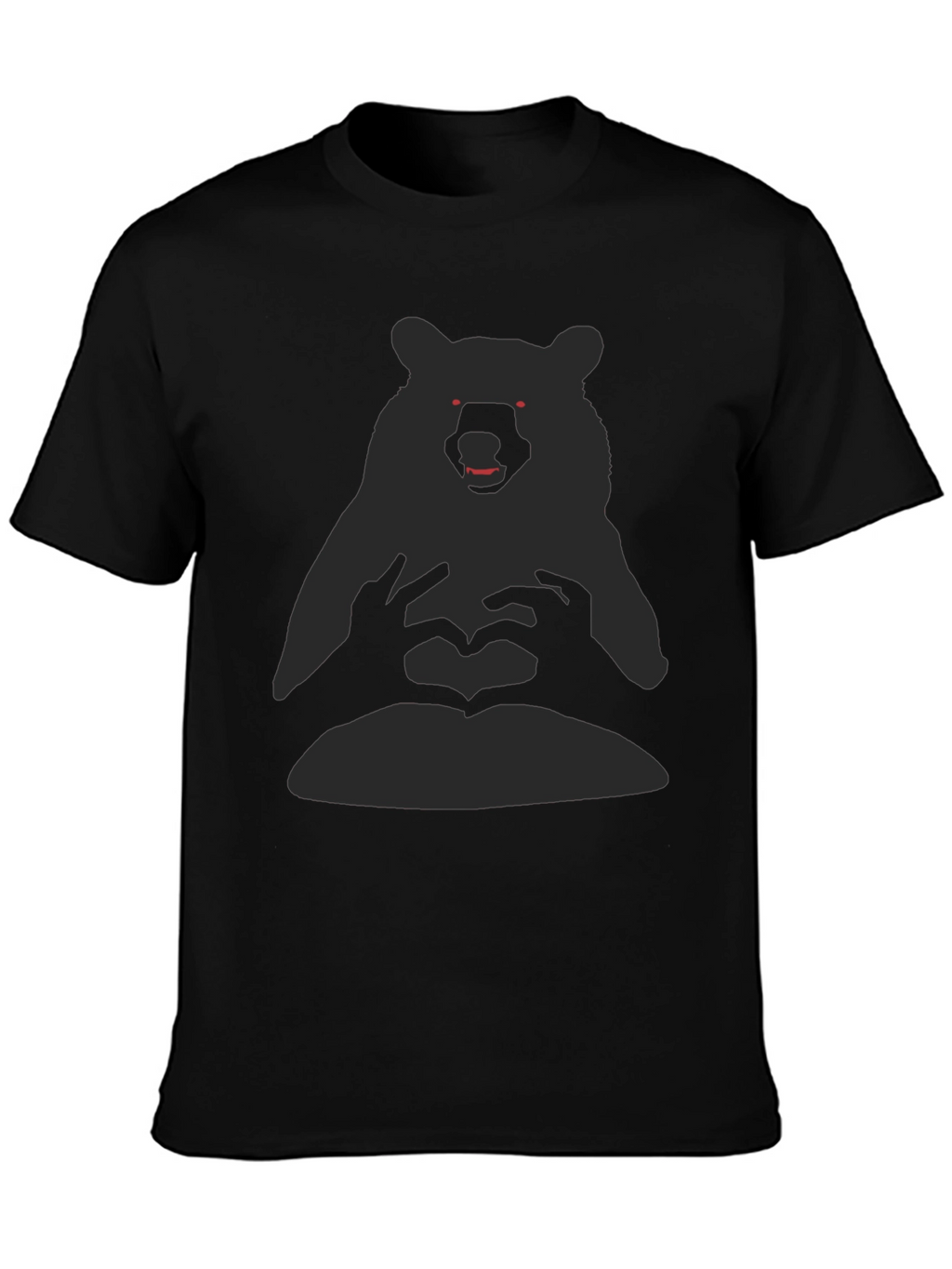 Bear Heart Hands Graphic Tee - Black