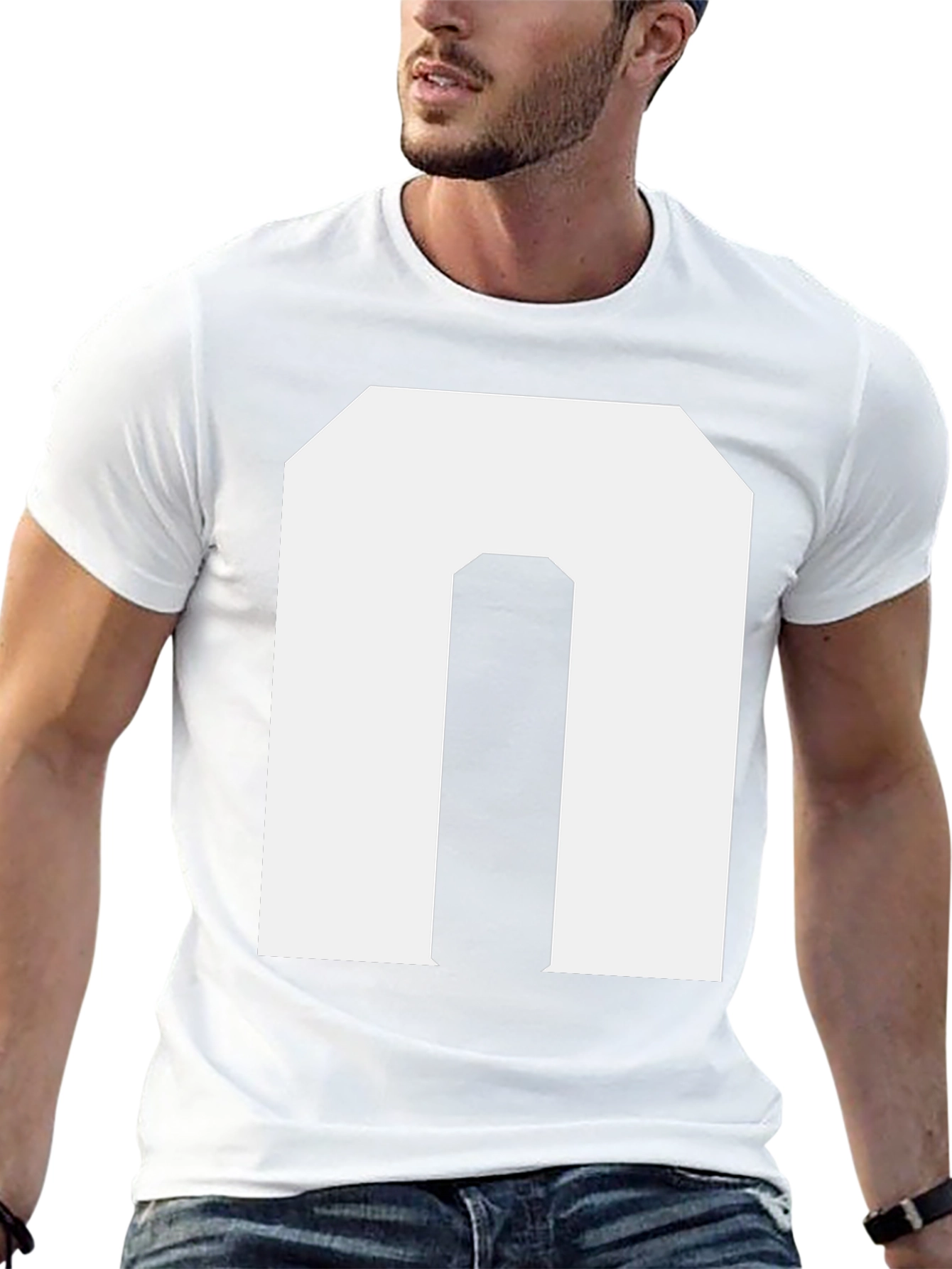 Bold Initial N Graphic Tee - Black