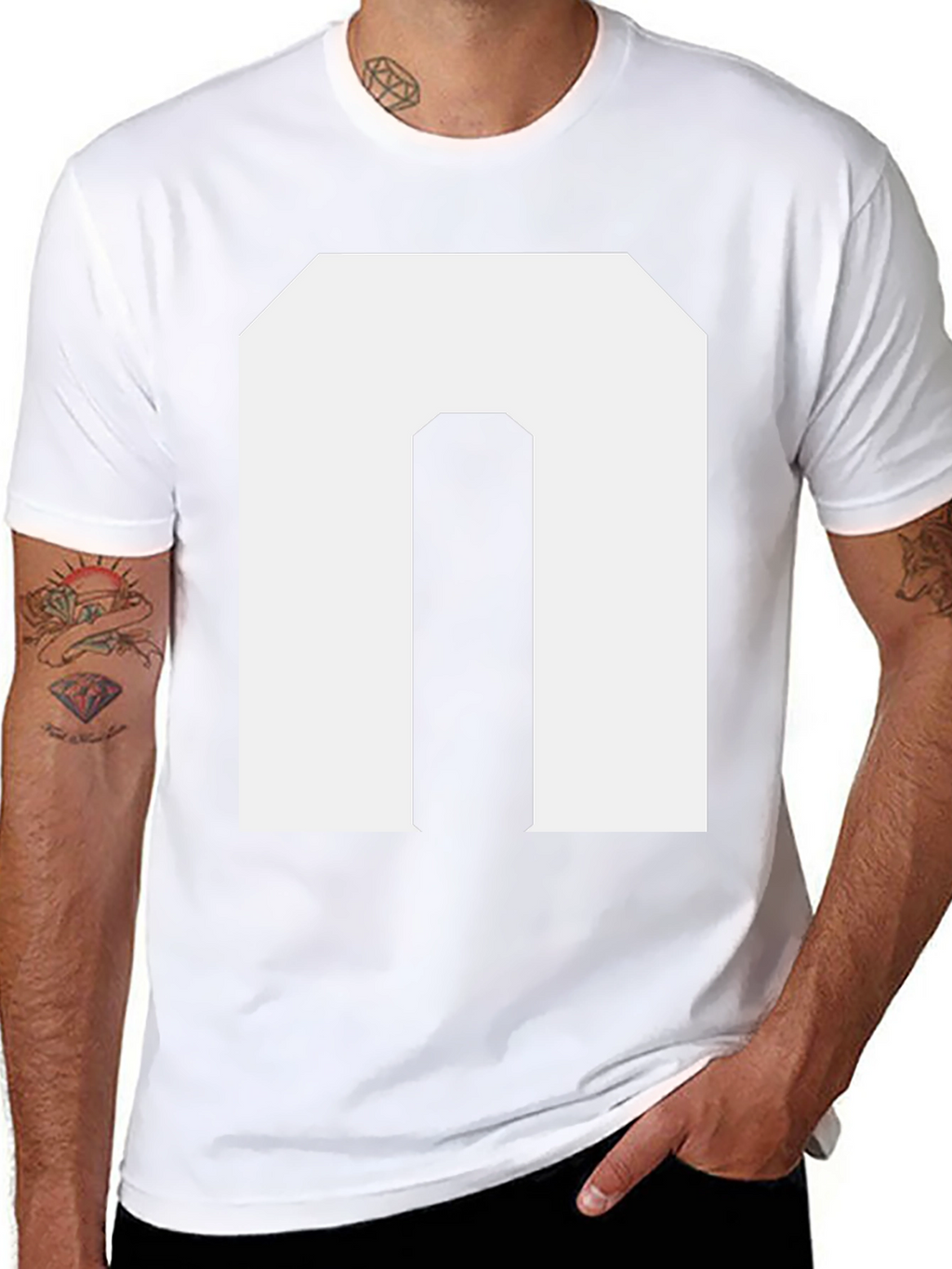 Bold Initial N Graphic Tee - Black
