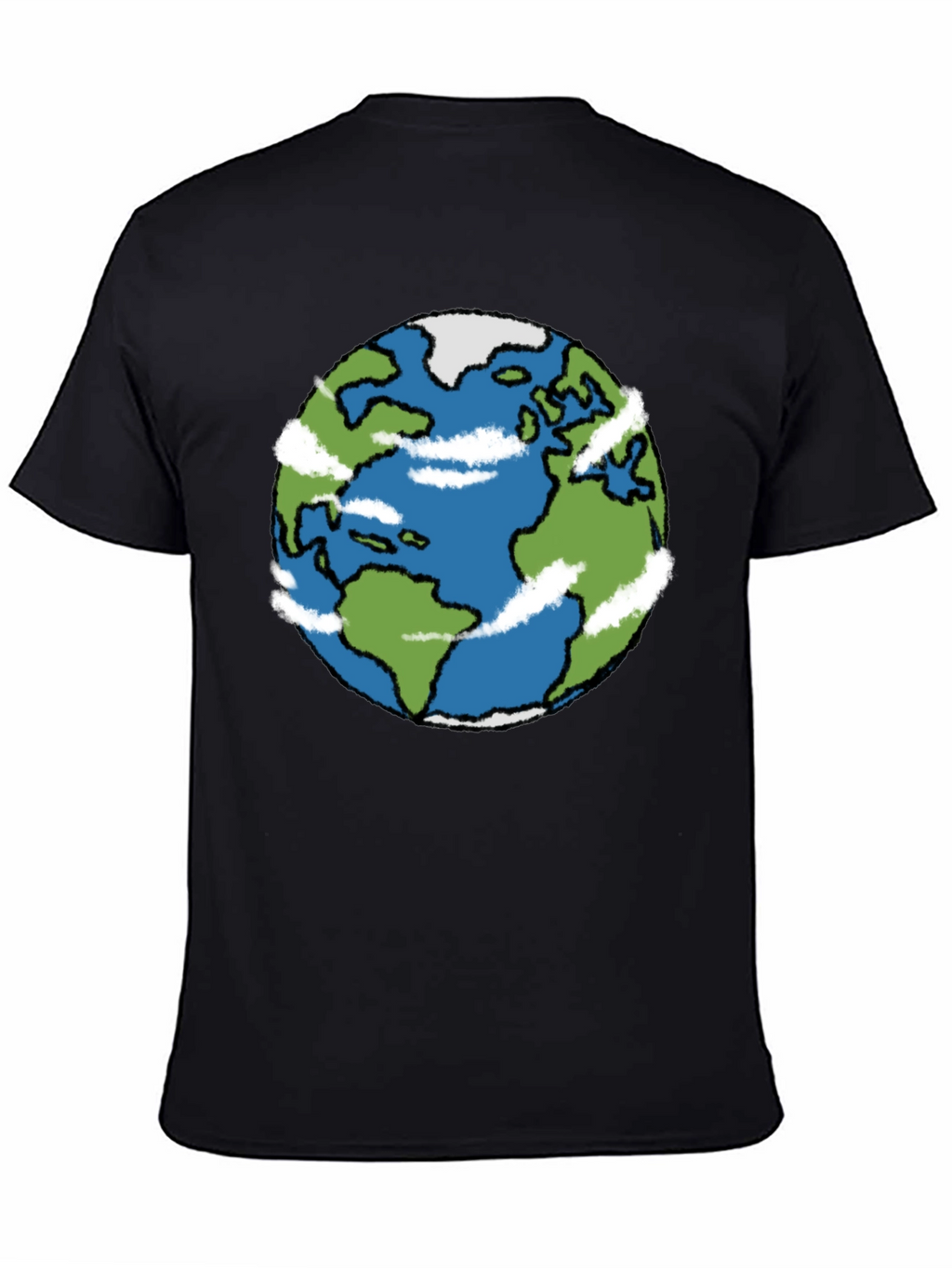 Earth Graphic Tee - Black Cotton Blend