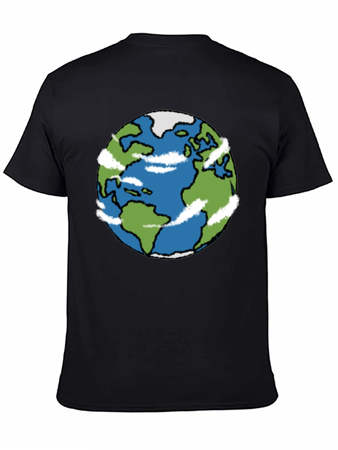 Earth Graphic Tee - Black Cotton Blend