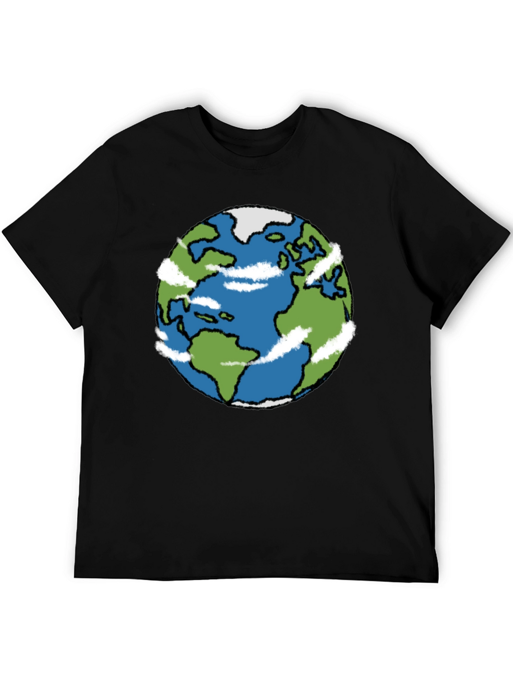 Earth Graphic Tee - Black Cotton Blend