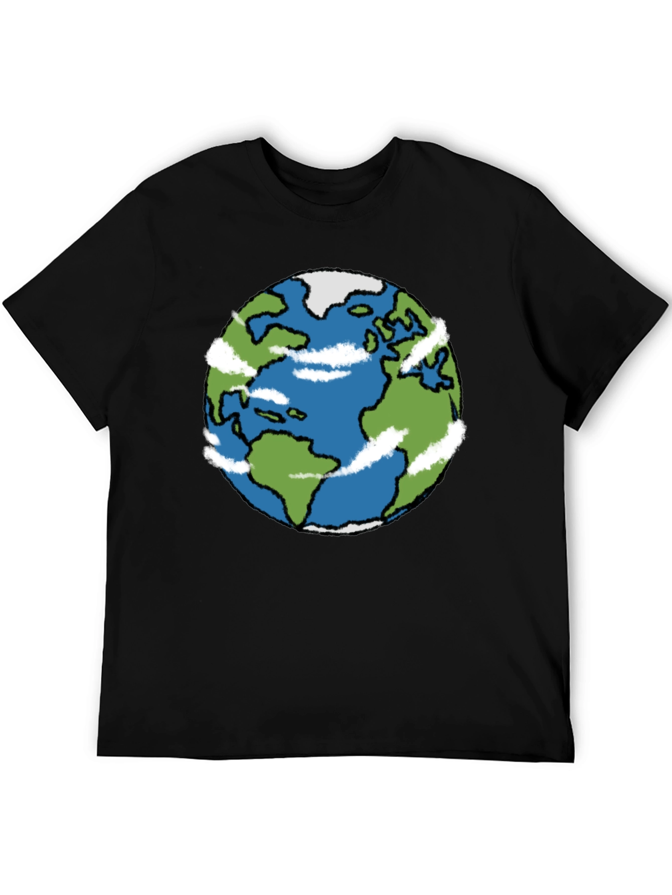 Earth Graphic Tee - Black Cotton Blend