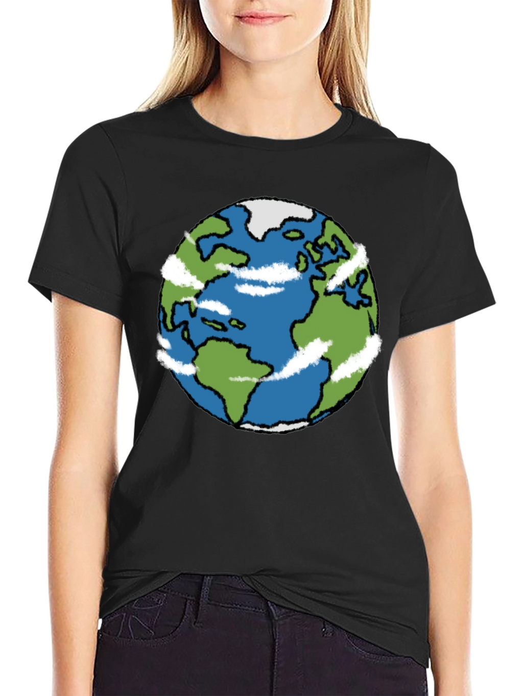 Earth Graphic Tee - Black Cotton Blend