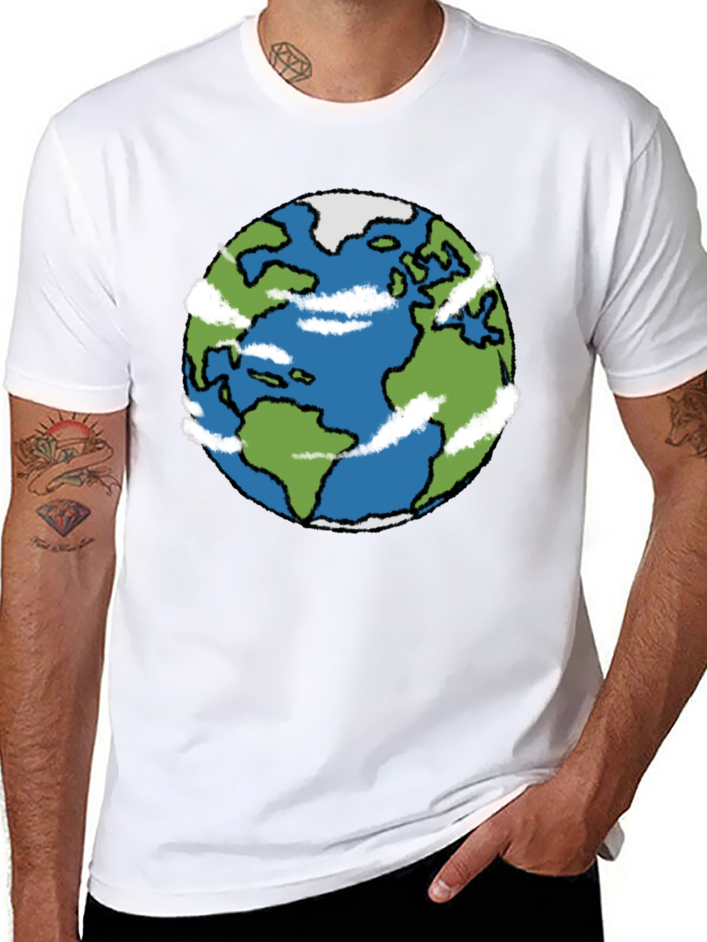 Earth Graphic Tee - Black Cotton Blend