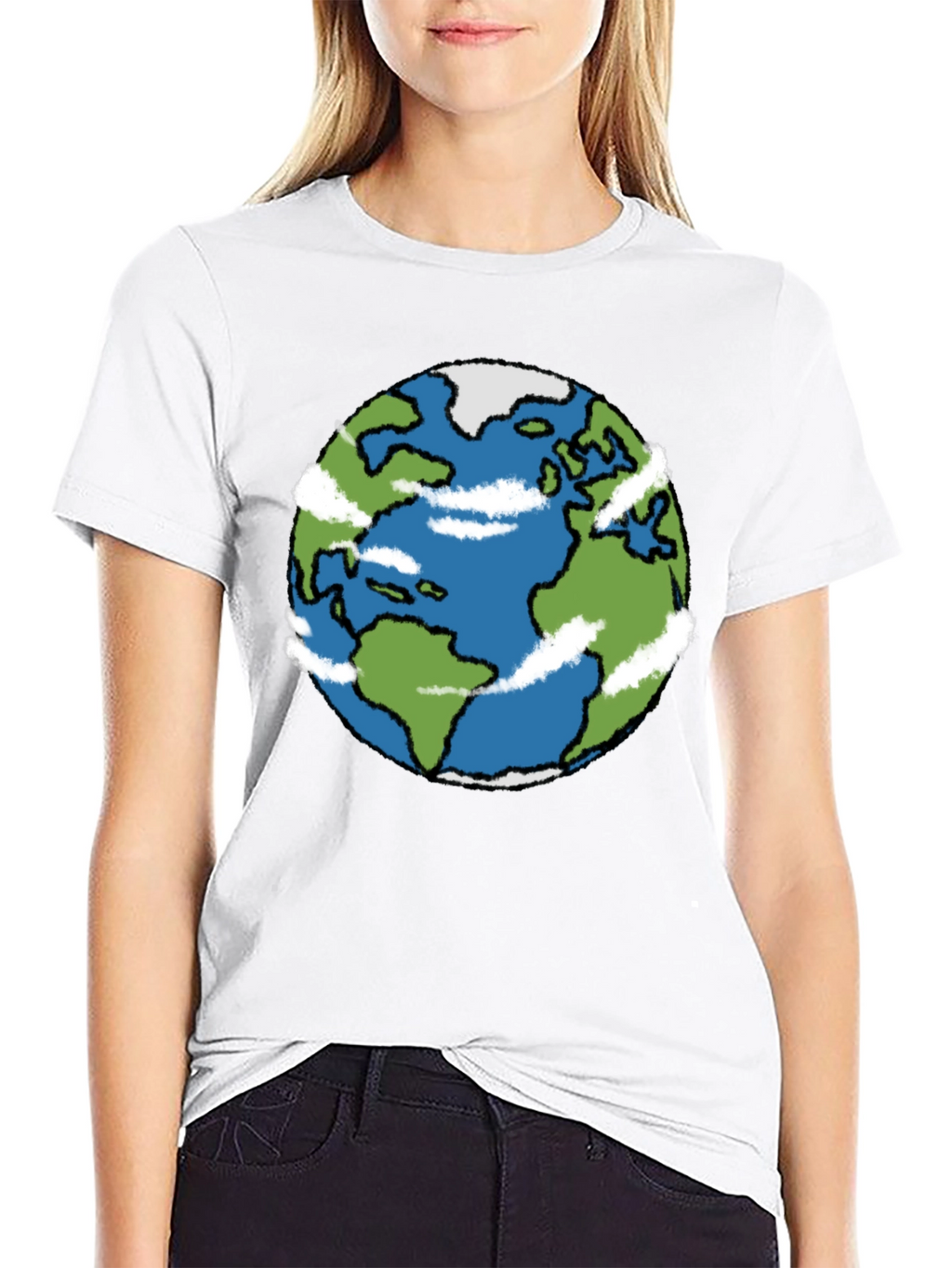 Earth Graphic Tee - Black Cotton Blend