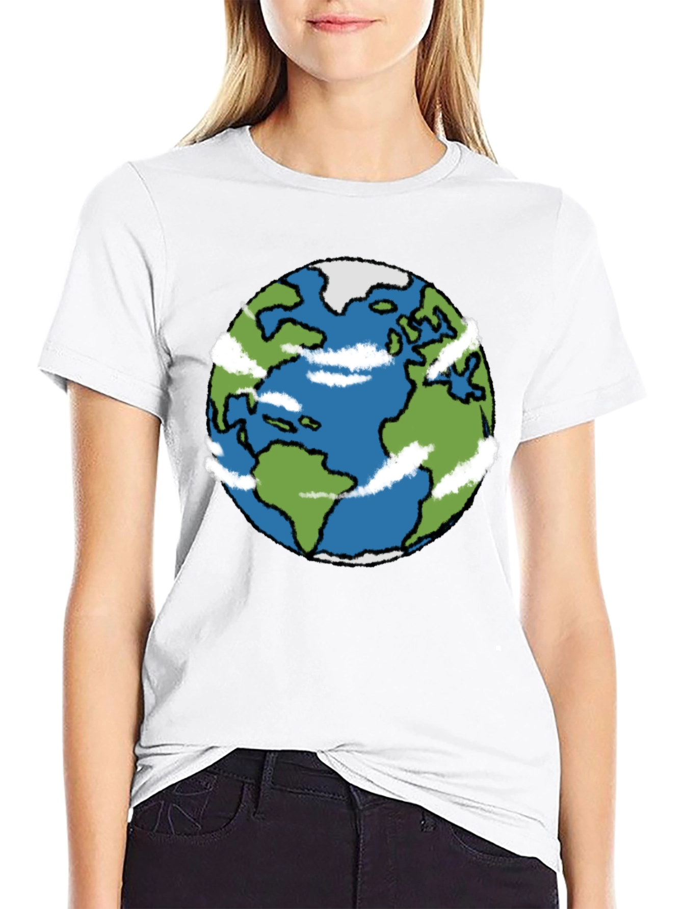 Earth Graphic Tee - Black Cotton Blend