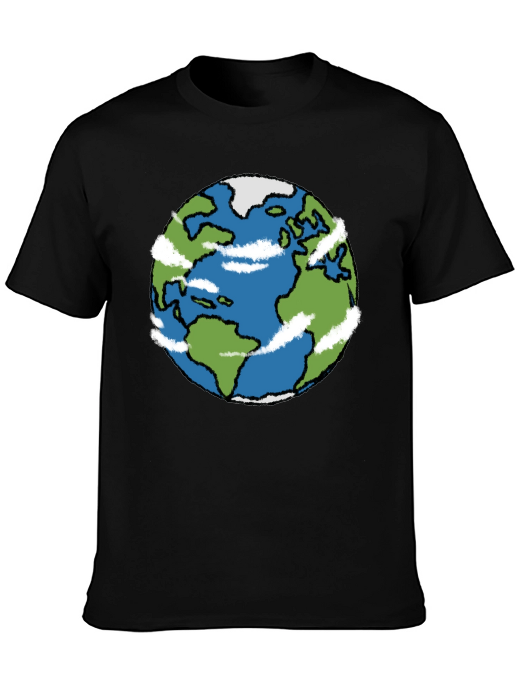 Earth Graphic Tee - Black Cotton Blend