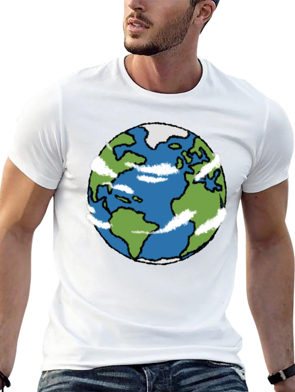 Earth Graphic Tee - Black Cotton Blend