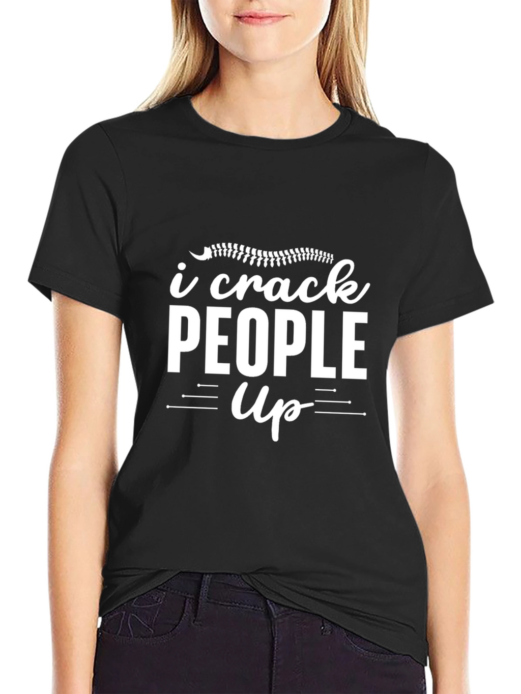 I Crack People Up Black T-Shirt