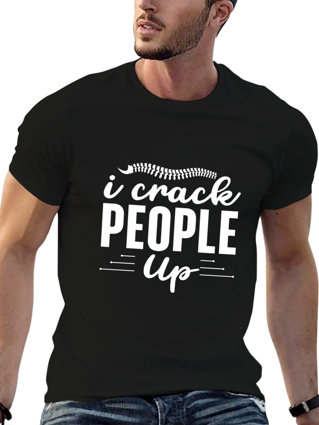 I Crack People Up Black T-Shirt