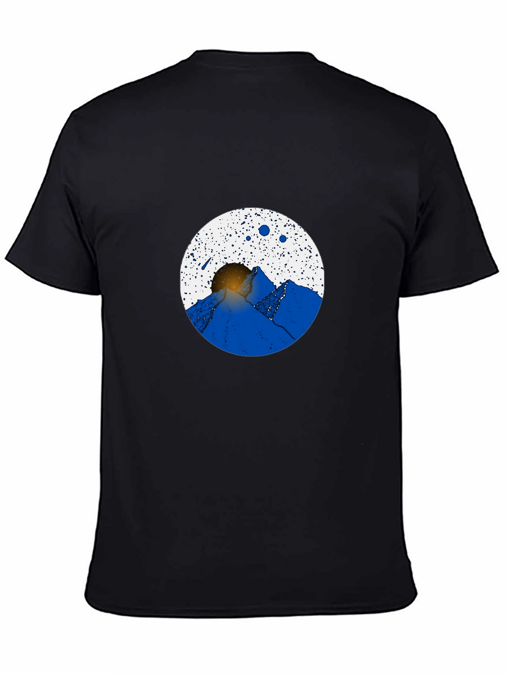 Abstract Mountain Scene Black Graphic Tee