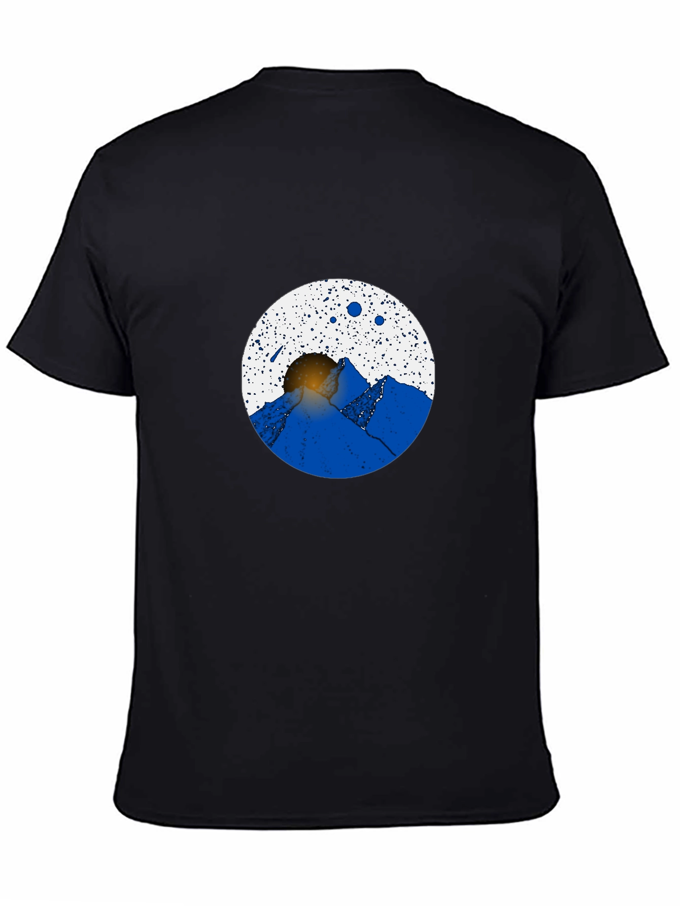 Abstract Mountain Scene Black Graphic Tee