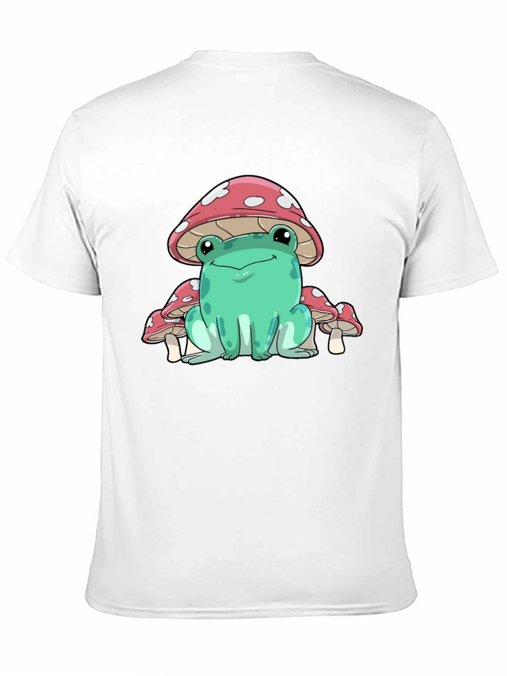 Frog Mushroom Graphic Tee - Whimsical Black T-Shirt