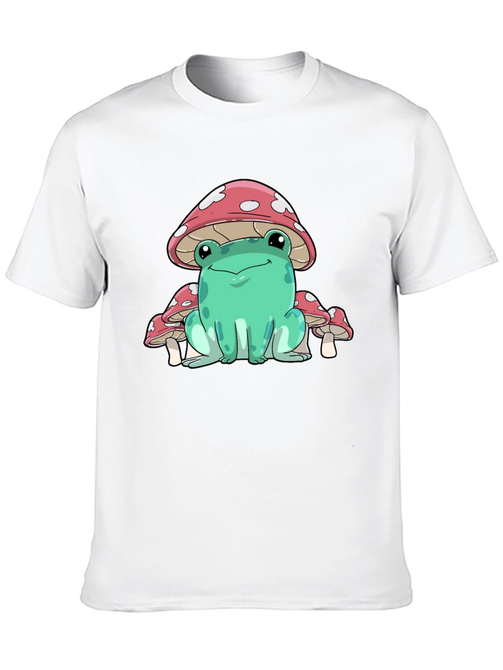 Frog Mushroom Graphic Tee - Whimsical Black T-Shirt