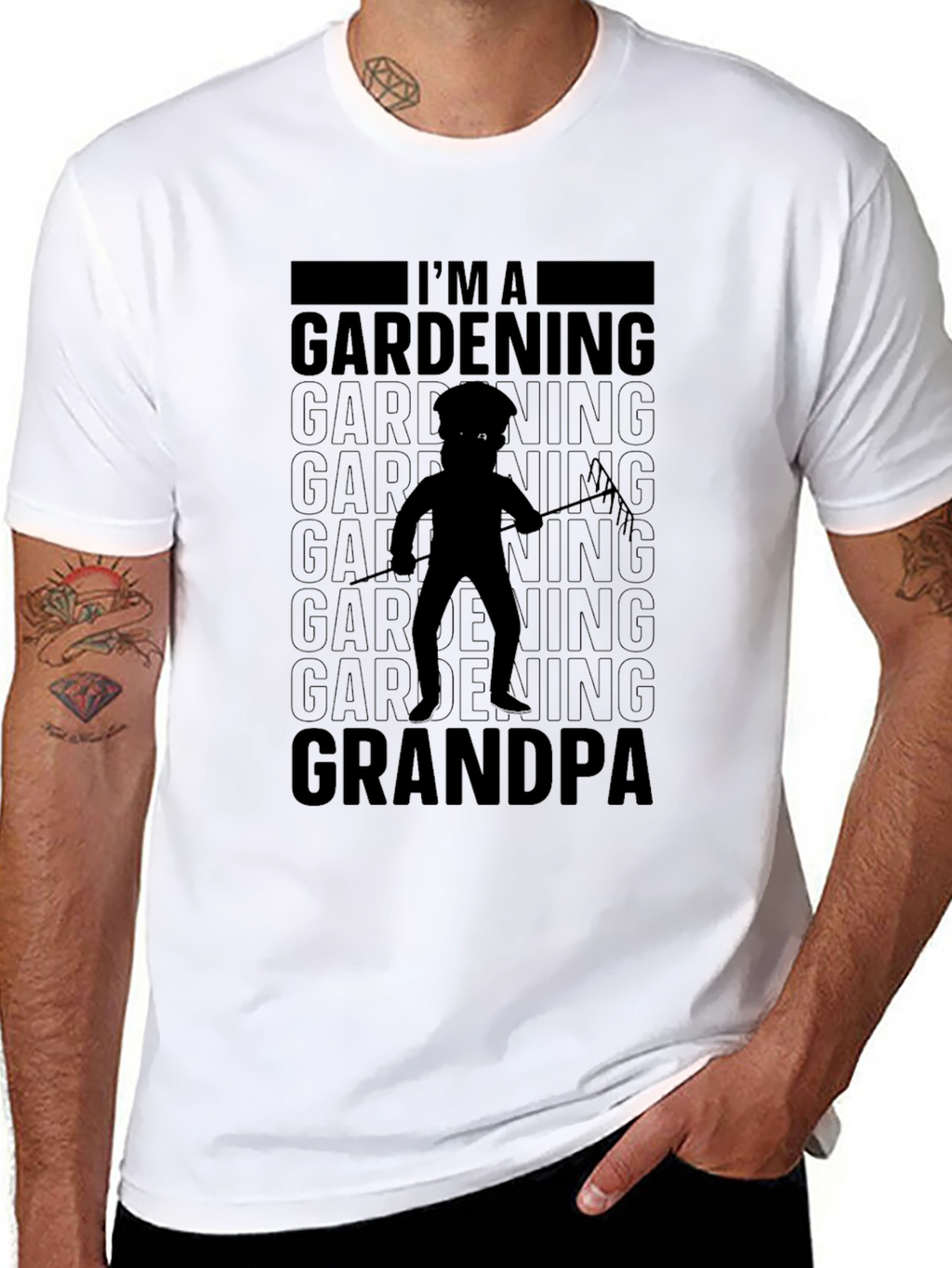 Gardening Grandpa T-Shirt - Black Graphic Tee