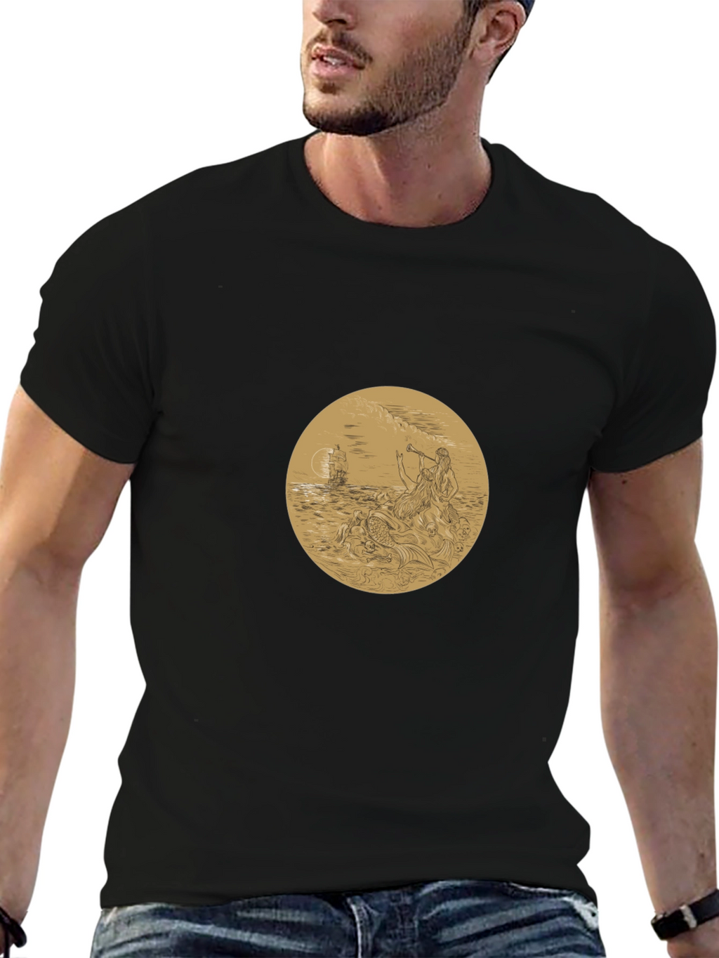 Mythical Sea Creature Graphic T-Shirt
