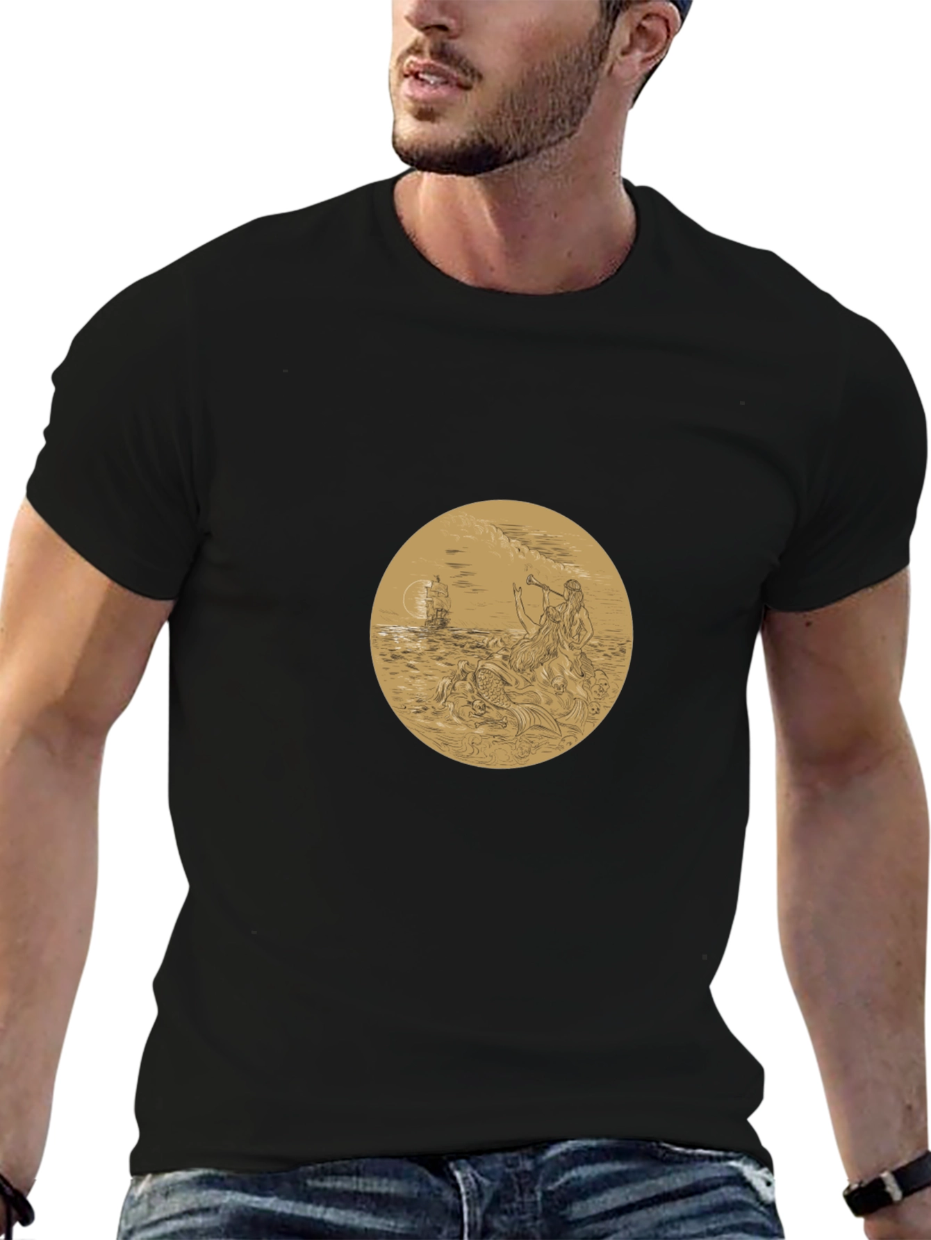 Mythical Sea Creature Graphic T-Shirt