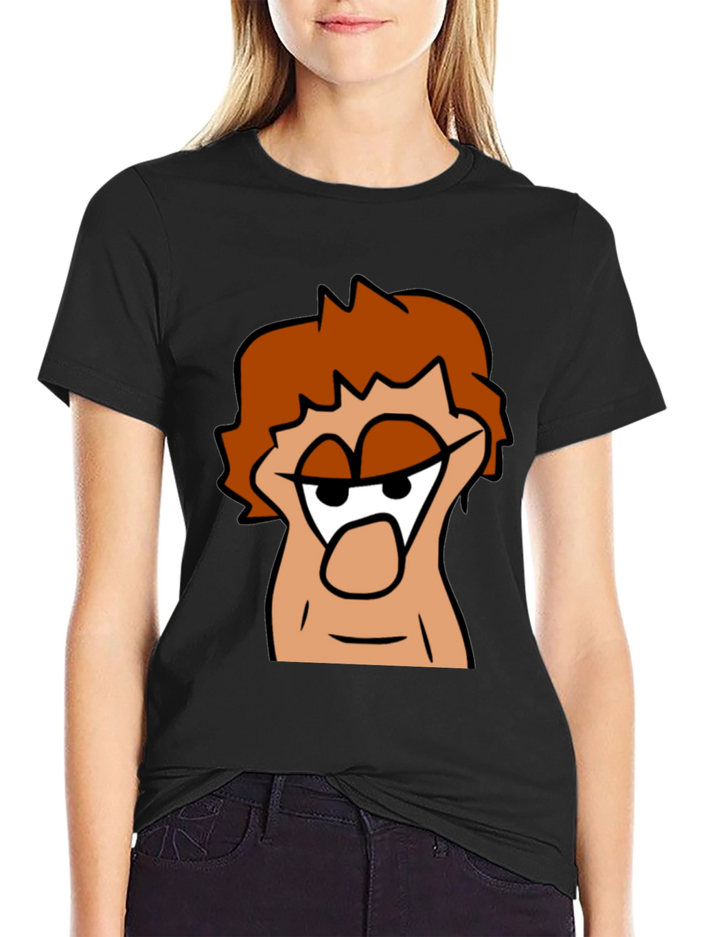 Cartoon Character Graphic Black T-Shirt