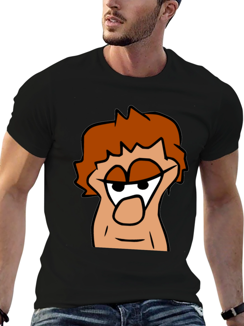 Cartoon Character Graphic Black T-Shirt