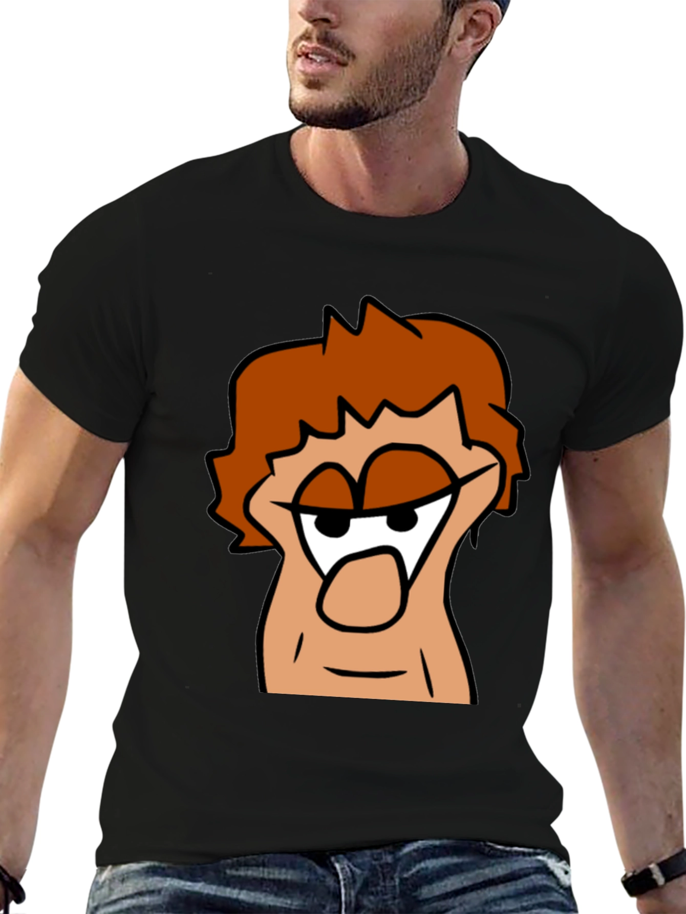 Cartoon Character Graphic Black T-Shirt