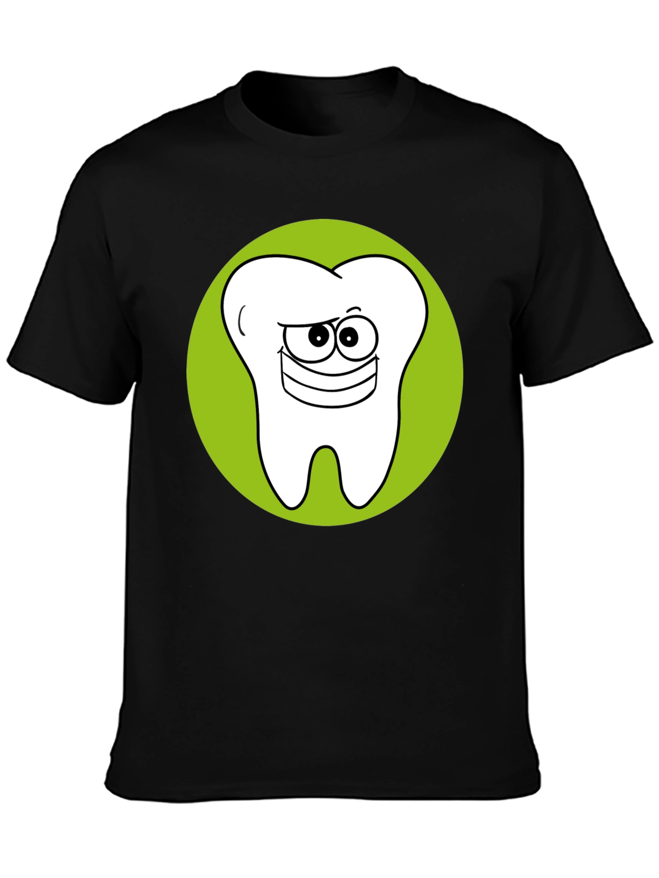 Funny Tooth Graphic Tee - Black Cotton T-Shirt