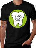 Funny Tooth Graphic Tee - Black Cotton T-Shirt