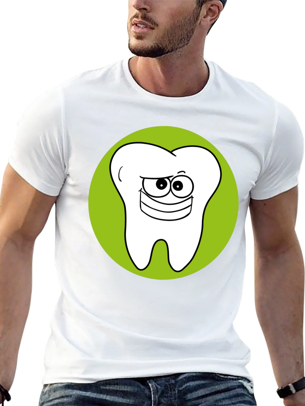 Funny Tooth Graphic Tee - Black Cotton T-Shirt