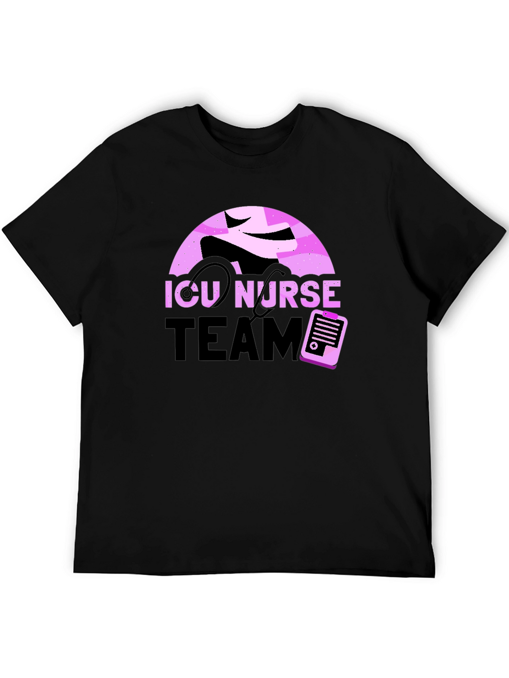 ICU Nurse Team Black T-Shirt