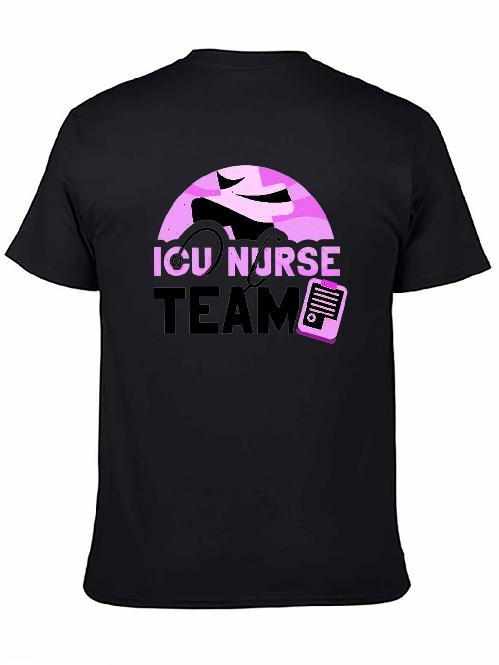 ICU Nurse Team Black T-Shirt