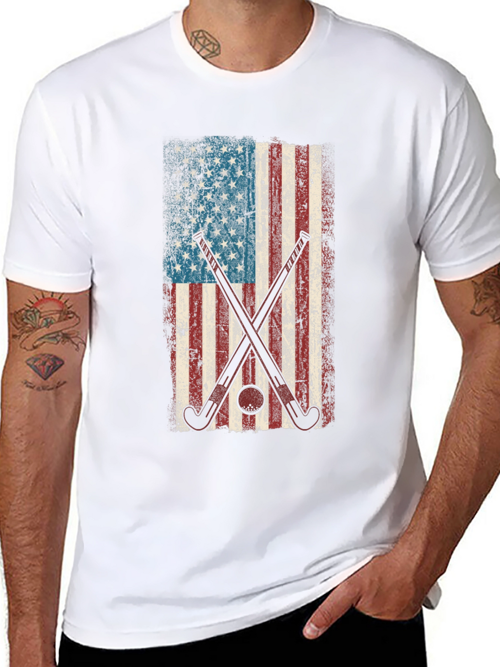 American Flag Hockey Graphic Tee