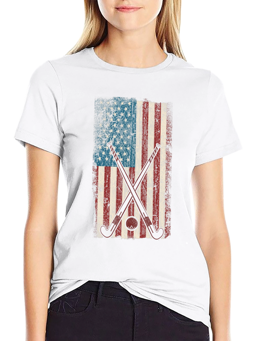 American Flag Hockey Graphic Tee