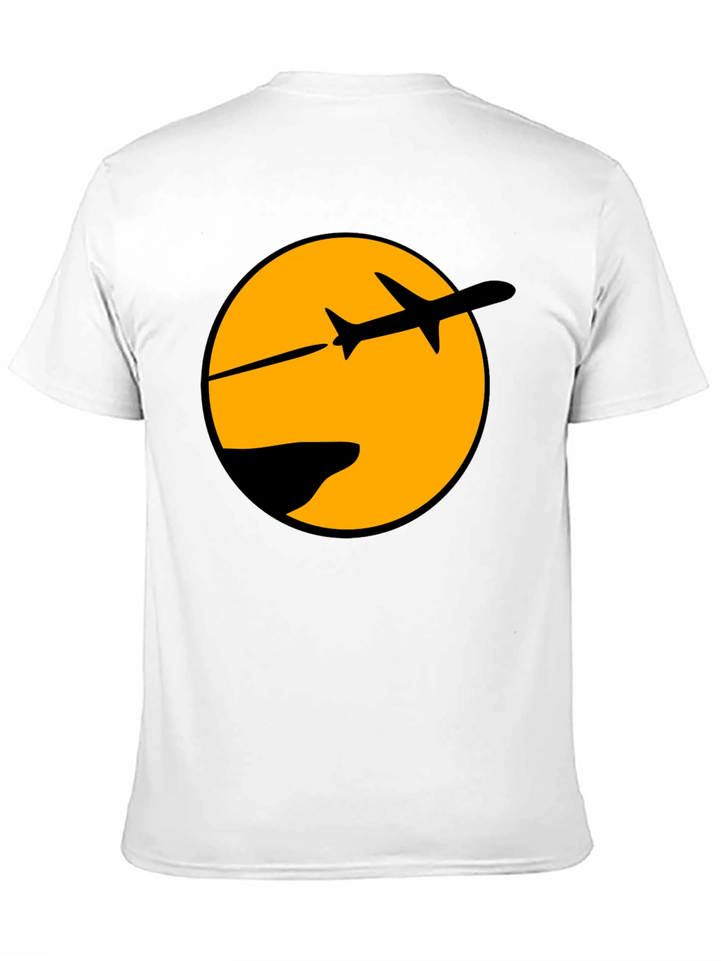 Airplane Silhouette Graphic Tee - Black Cotton Blend