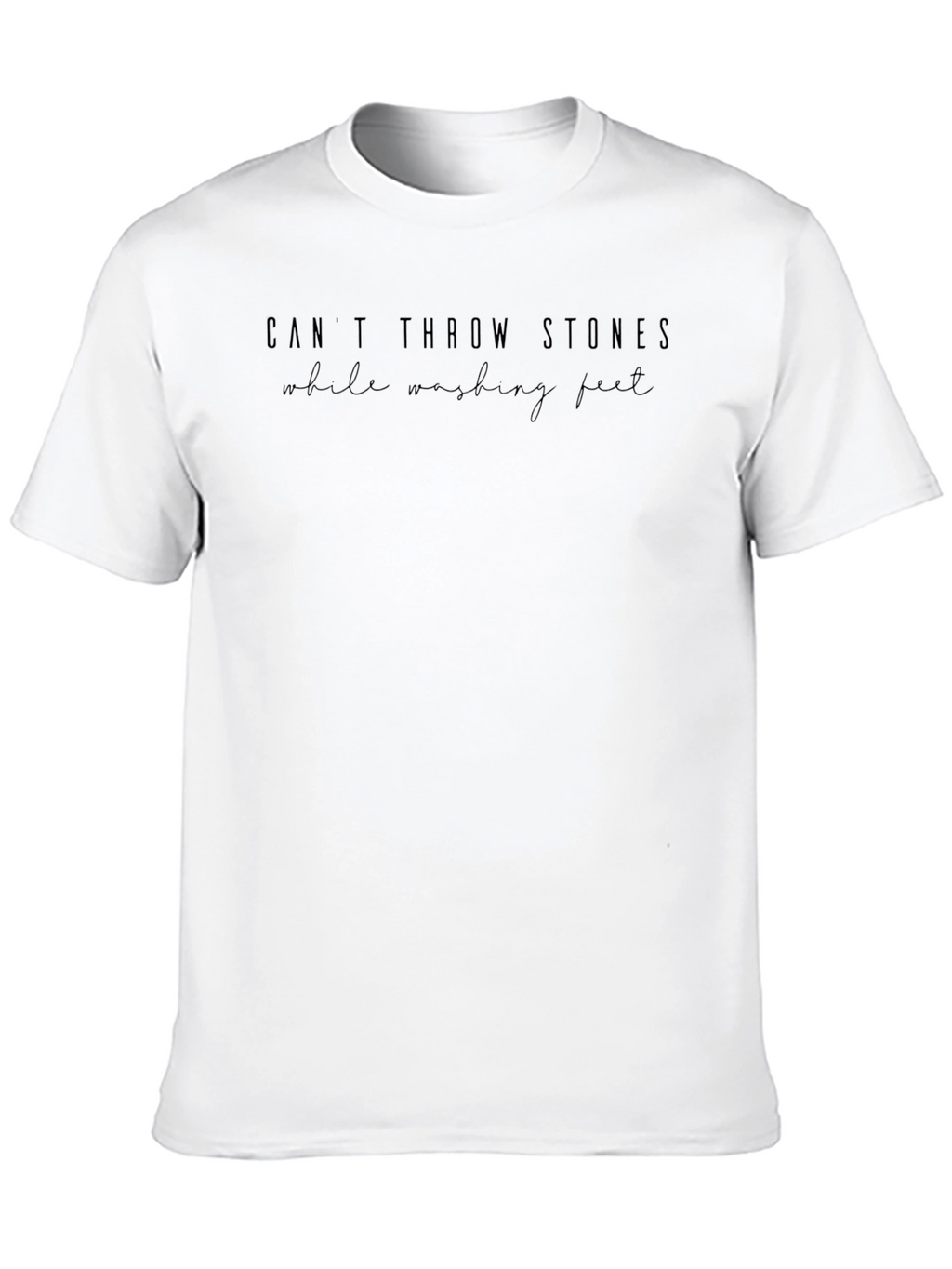 Black Graphic Tee: Cant Throw Stones