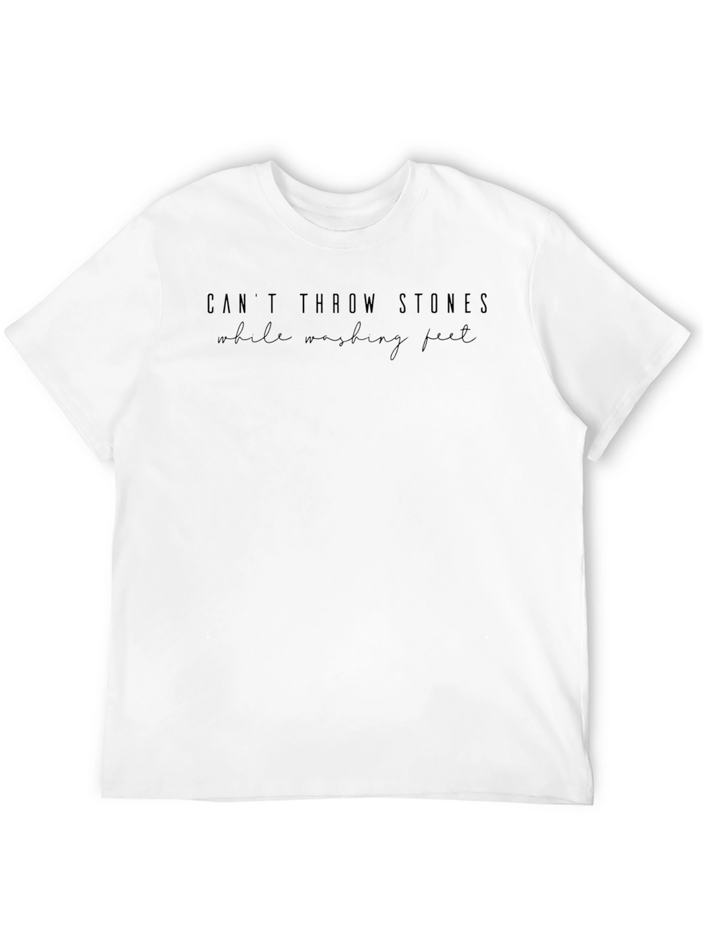 Black Graphic Tee: Cant Throw Stones