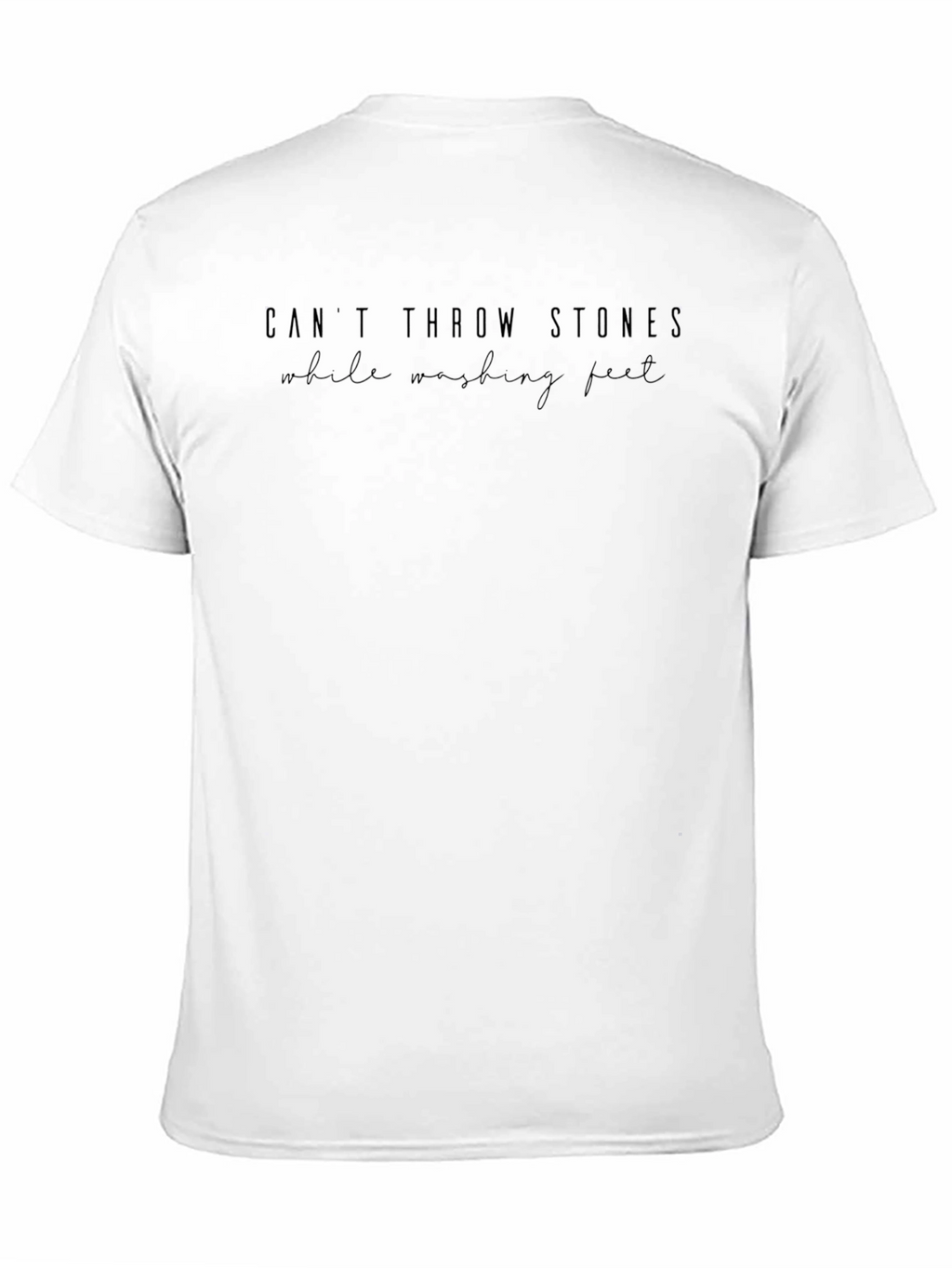 Black Graphic Tee: Cant Throw Stones