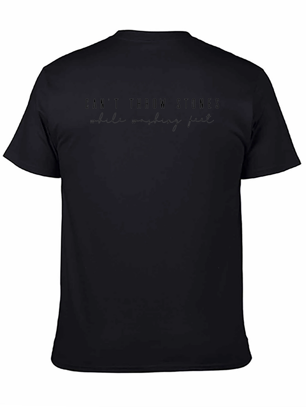 Black Graphic Tee: Cant Throw Stones