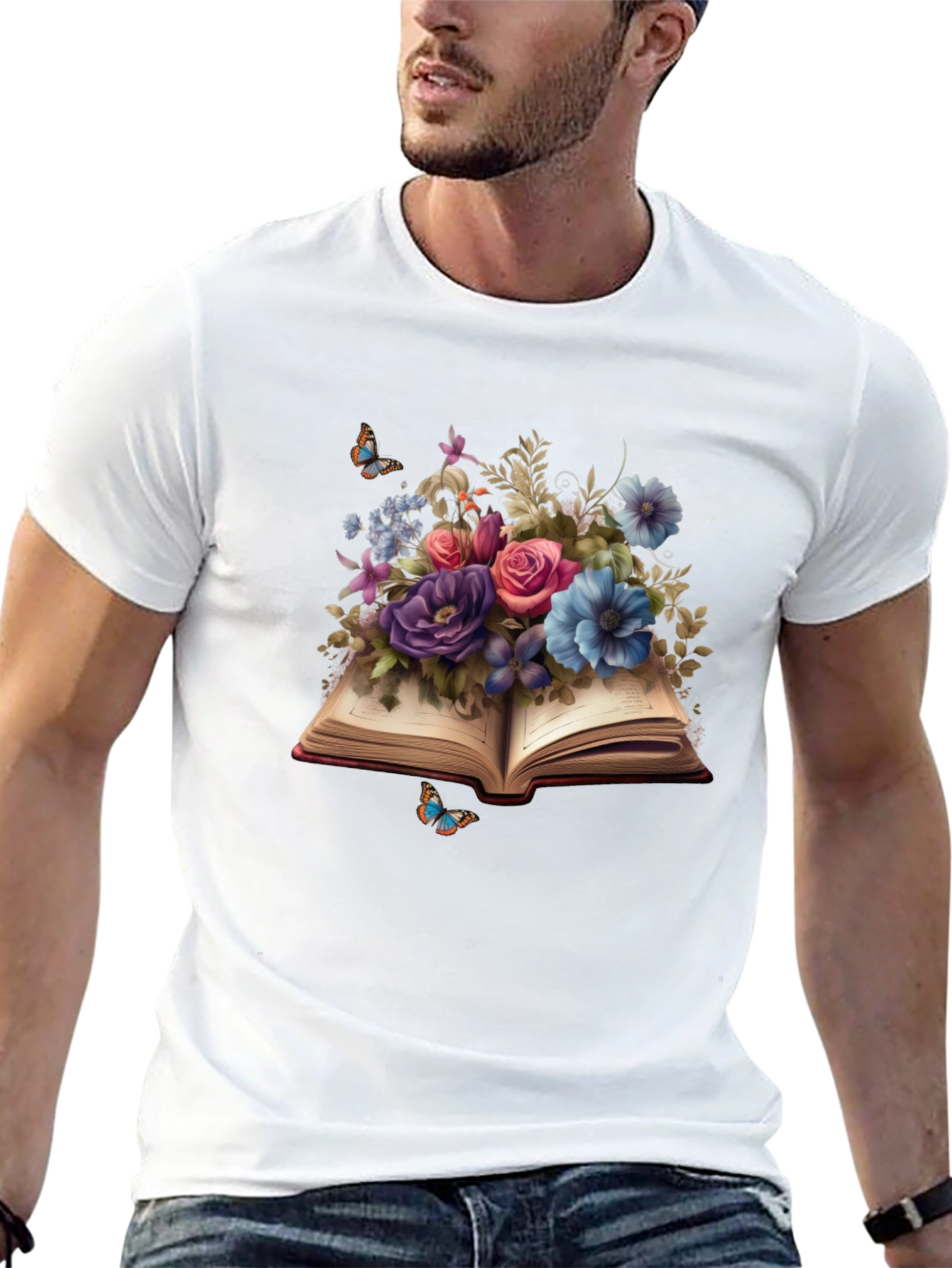 Floral Book T-Shirt: Literary Blooms Tee